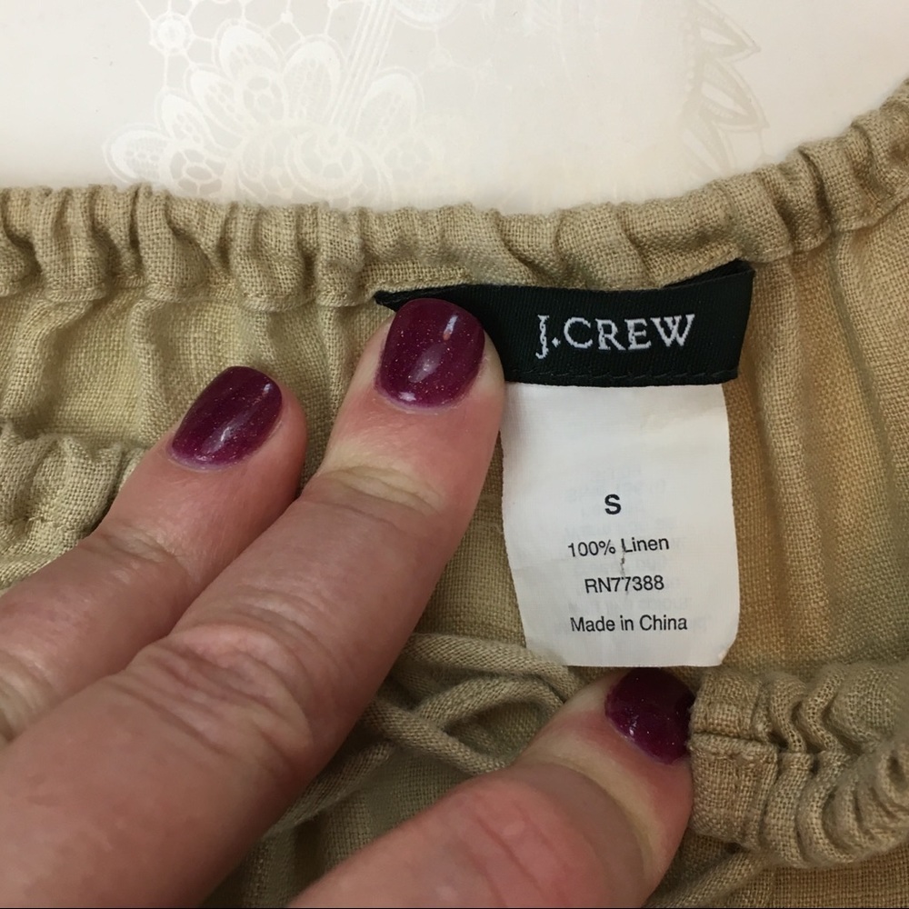J Crew Beige Essential Linen Boho Dress Size S - Picture 2 of 5